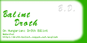 balint droth business card